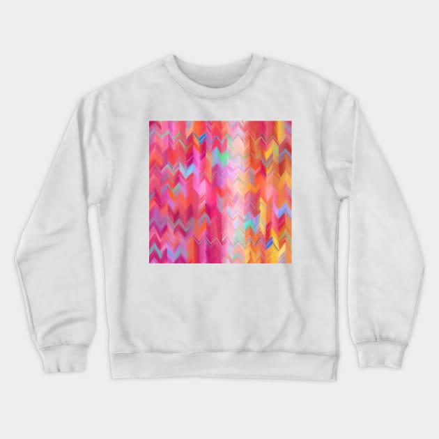 Colorful painted chevron pattern Crewneck Sweatshirt by micklyn